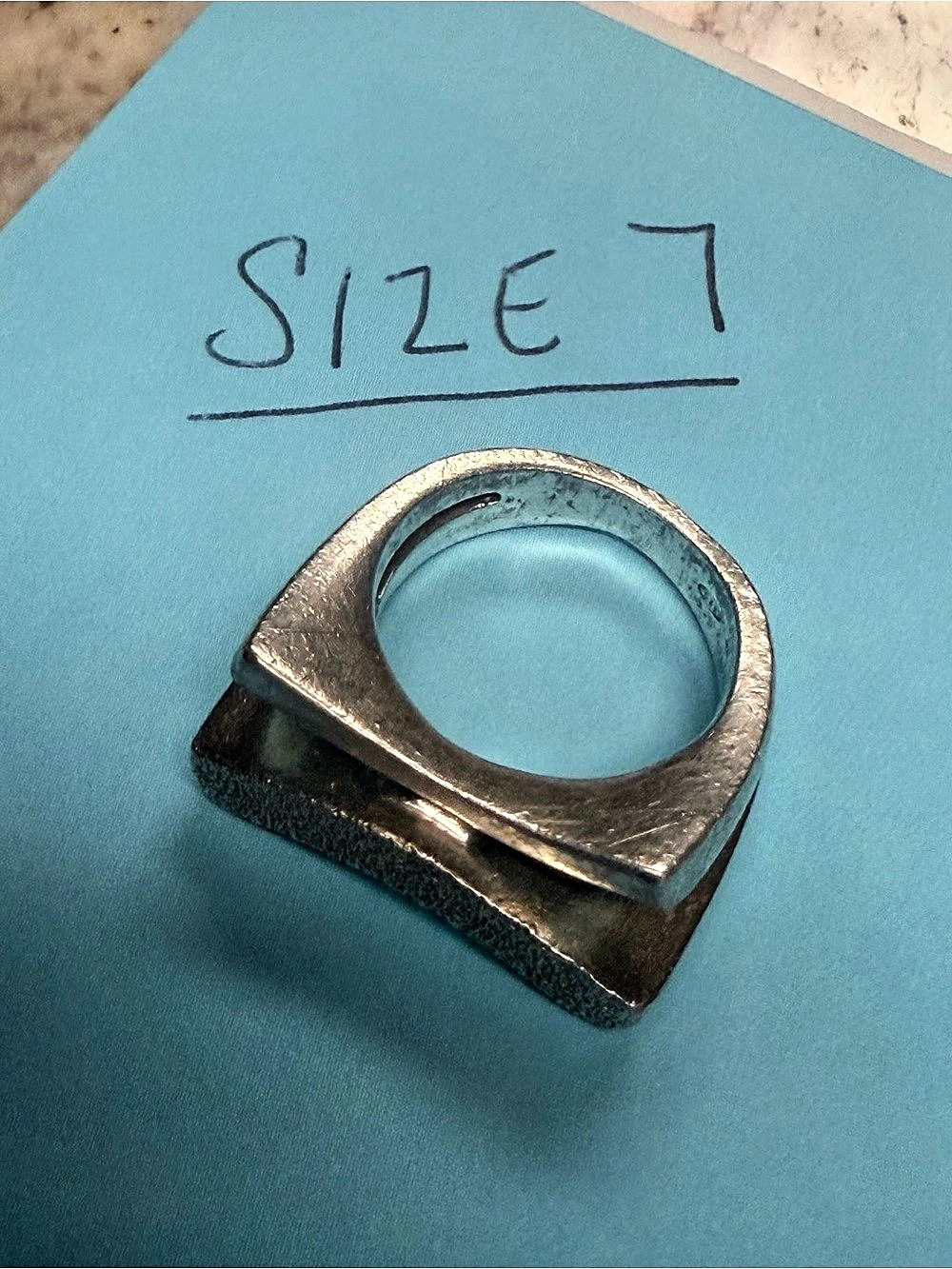 Sterling Silver Textured Vintage Modernist Band Ring Women’s Size 7